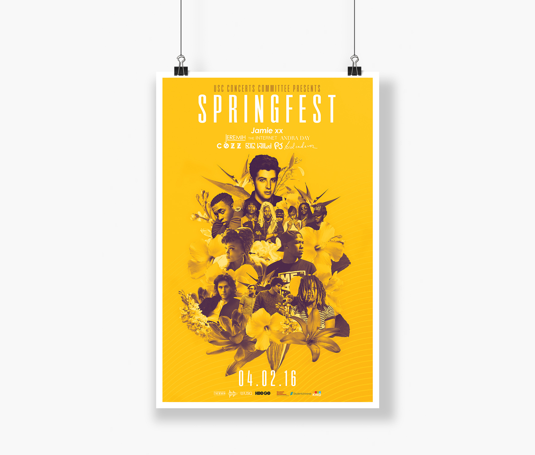 Poster of artists performing at Springfest